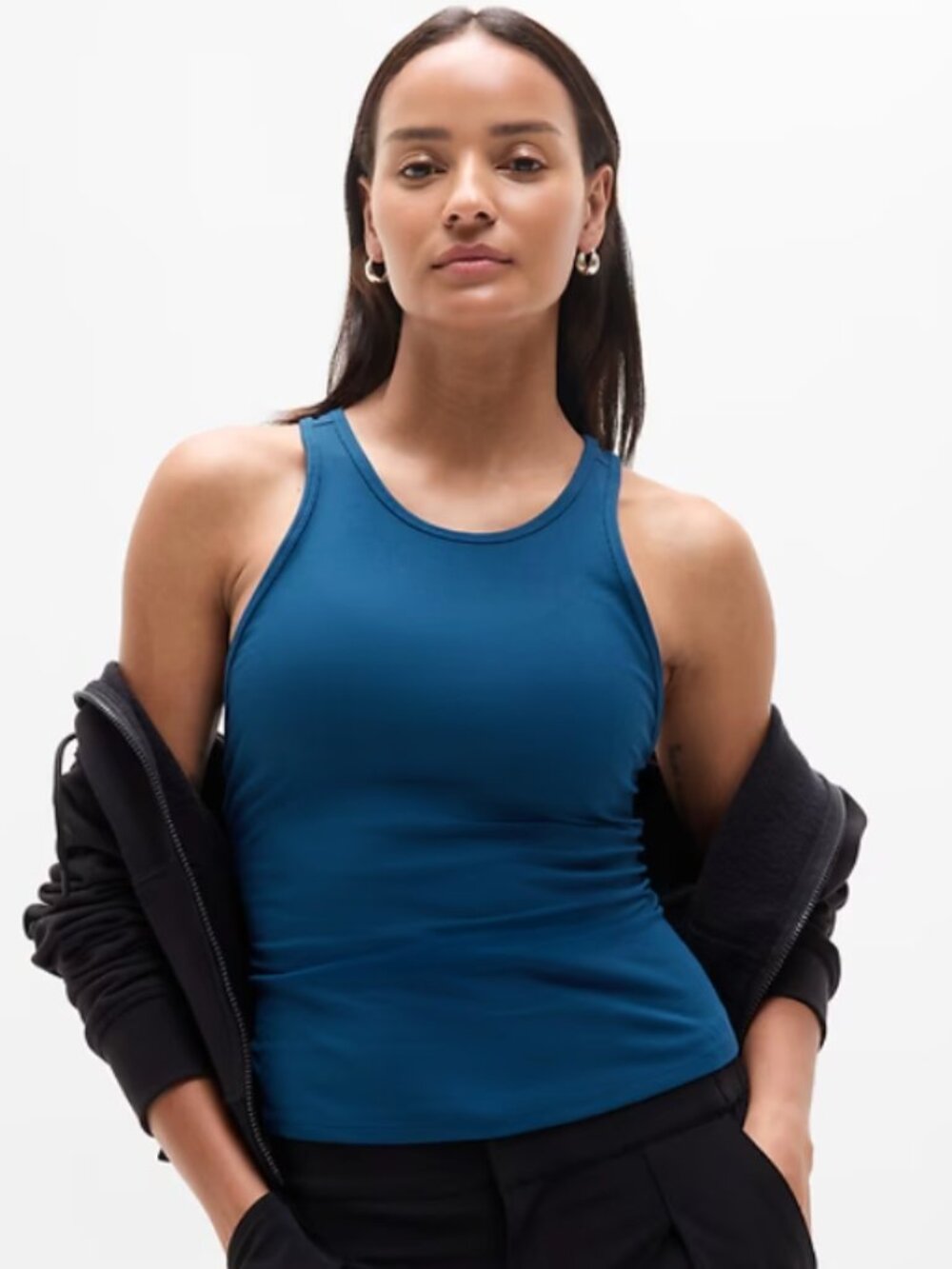 Athleta NWT Small Blue Signature Rib Y-Back Tank